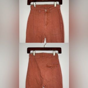 Burnt Orange Flarred Jeans